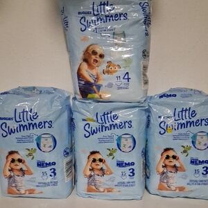 4 BN packs of HUGGIES LITTLE SWIMMERS sz 3&4